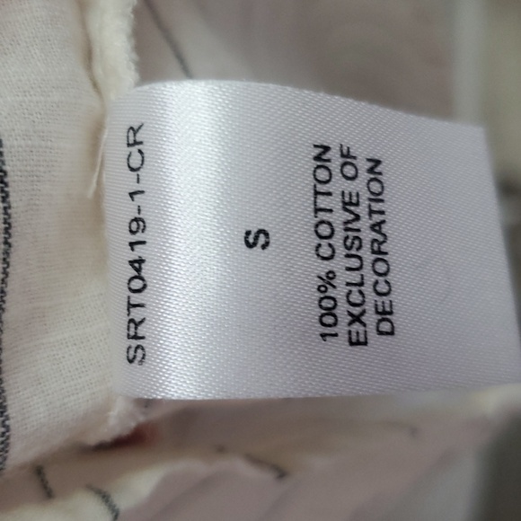 THML Flutter Sleeve Button Up Striped With Embroidery Size Small - Picture 8 of 10